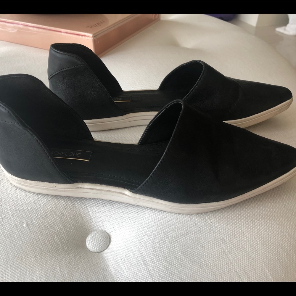 Rachel Zoe Black Leather Flats